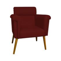 Poltrona Decorativa Elisa Pés Palito Suede Bordô - DS Estofados Poltrona Decorativa Elisa Pés Palito Suede Bordô - DS Estofados