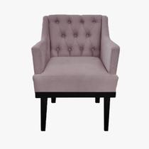 Poltrona Decorativa Em Capitonê Para Escritório Aurora Suede Rose DL Decor