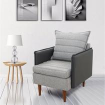 Poltrona Decorativa em Jacquard Dominic Cinza Poltrona Decorativa em Jacquard Dominic Cinza