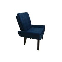 Poltrona Decorativa Emilia Plus Pé Palito Em Suede - Azul - Cor: Azul Poltrona Decorativa Emilia Plus Pé Palito Em Suede - Azul - Cor: Azul