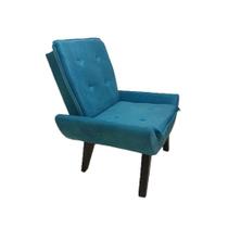 Poltrona Decorativa Emilia Plus Pé Palito Em Suede - Azul Turquesa - Cor: Azul Poltrona Decorativa Emilia Plus Pé Palito Em Suede - Azul Turquesa - Cor: Azul