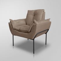 Poltrona Decorativa Escritório de Luxo - Base de Ferro Preto