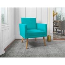 Poltrona Decorativa Escritório Sala Larah Azul Turqueza Poltrona Decorativa Escritório Sala Larah Azul Turqueza