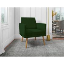 Poltrona Decorativa Escritório Sala Recepção Larah Suede Verde