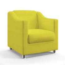 Poltrona Decorativa Estofada Alya Sued Amarelo Aradecor