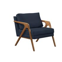 Poltrona Decorativa Estofada Mona Base Pés De Madeira Maciça