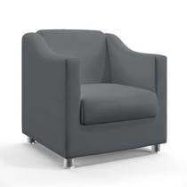 Poltrona Decorativa Estofada Para Sala De Estar Alya Sued Cinza Aradecor Poltrona Decorativa Estofada Para Sala De Estar Alya Sued Cinza Aradecor