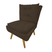 Poltrona Decorativa Estofada Para Sala de Estar Karen Suede Marrom - LM DECOR Poltrona Decorativa Estofada Para Sala de Estar Karen Suede Marrom - LM DECOR