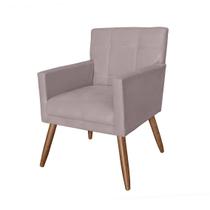 Poltrona Decorativa Estofada Para Sala de Estar Onix Suede Rose - LM DECOR