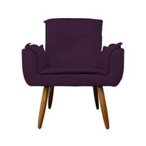 Poltrona Decorativa Estofada Para Salão de Beleza Emília Plus Suede Roxo - DL Decor