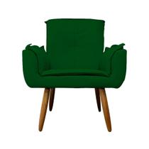 Poltrona Decorativa Estofada Para Salão de Beleza Emília Plus Suede Verde - DL Decor