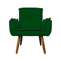 Poltrona Decorativa Estofada Para Salão de Beleza Emília Plus Suede Verde - LM DECOR