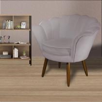 Poltrona Decorativa Estofada Para Salão de Beleza Pétala Suede Rose - LM DECOR