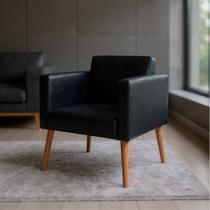 Poltrona Decorativa Estofada Pés Palito em Tecido Sintético Minimalista Sala de Estar Escritório Consultório Orion Poltrona Decorativa Estofada Pés Palito em Tecido Sintético Minimalista Sala de Estar Escritório Consultório Orion