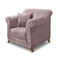 Poltrona Decorativa Estofada Sala Quarto Escritório Leitura Fiorela