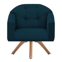 Poltrona Decorativa Estrela Premium Base Giratória Suede Azul Royal - Casa & Estofados Poltrona Decorativa Estrela Premium Base Giratória Suede Azul Royal - Casa & Estofados