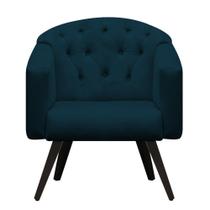 Poltrona Decorativa Estrela Retrô Suede Azul Royal - Casa & Estofados