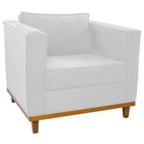 Poltrona Decorativa Europa Suede Branco ADJ Decor