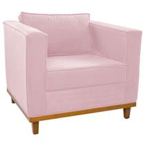 Poltrona Decorativa Europa Suede Rosa Bebê Doce Sonho Móveis Poltrona Decorativa Europa Suede Rosa Bebê Doce Sonho Móveis