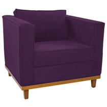 Poltrona Decorativa Europa Suede Roxo Amarena Móveis Poltrona Decorativa Europa Suede Roxo Amarena Móveis