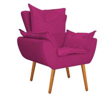 Poltrona Decorativa Fenzzi Pés Palito Mel Sala de Espera Recepção Suede Pink - DAMAFFÊ MÓVEIS