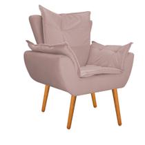Poltrona Decorativa Fenzzi Pés Palito Mel Sala de Espera Recepção Suede Rosê - DAMAFFÊ MÓVEIS Poltrona Decorativa Fenzzi Pés Palito Mel Sala de Espera Recepção Suede Rosê - DAMAFFÊ MÓVEIS