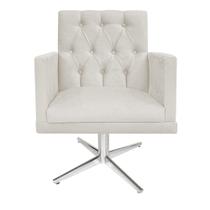 Poltrona Decorativa Fernanda Base Giratória de Metal Sala de Estar Quarto Suede Bege Poltrona Decorativa Fernanda Base Giratória de Metal Sala de Estar Quarto Suede Bege