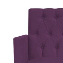 Poltrona Decorativa Fernanda Pés Palito Mel Sala de Espera Recepção Suede Roxo