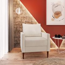 Poltrona Decorativa Fideris 1 Lugar Estrutura e Pés em Eucalipto Tecido Linho 70cm Branco Off White Poltrona Decorativa Fideris 1 Lugar Estrutura e Pés em Eucalipto Tecido Linho 70cm Branco Off White