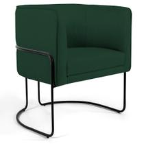Poltrona Decorativa Fixa Base de Aço Preto Betina D02 Linho Verde Musgo C-123 - Lyam Decor Poltrona Decorativa Fixa Base de Aço Preto Betina D02 Linho Verde Musgo C-123 - Lyam Decor