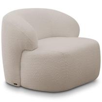 Poltrona Decorativa Fixa Orgânica Para Sala Living Barolo L06 Bouclê Bege - Lyam Decor