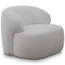Poltrona Decorativa Fixa Orgânica Para Sala Living Barolo L06 Bouclê Cinza - Lyam Decor