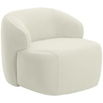 Poltrona Decorativa Fixa Orgânica Para Sala Living Barolo L06 Veludo Bege - Lyam Decor