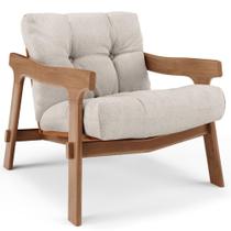 Poltrona Decorativa Fixa Para Sala Living Ikary L02 Canela Linho Cru - Lyam Decor Poltrona Decorativa Fixa Para Sala Living Ikary L02 Canela Linho Cru - Lyam Decor