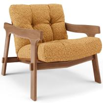 Poltrona Decorativa Fixa Para Sala Living Ikary L02 Canela Prime Bouclê Mostarda - Lyam Decor Poltrona Decorativa Fixa Para Sala Living Ikary L02 Canela Prime Bouclê Mostarda - Lyam Decor