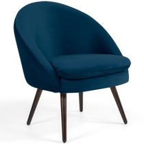 Poltrona Decorativa Fixa Pés Palito Rafa C06 Veludo Azul Oxford C-304 - Lyam Decor Poltrona Decorativa Fixa Pés Palito Rafa C06 Veludo Azul Oxford C-304 - Lyam Decor