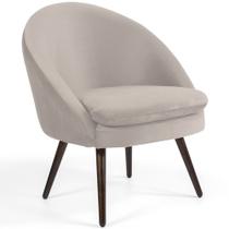 Poltrona Decorativa Fixa Pés Palito Rafa C06 Veludo Bege C-309 - Lyam Decor Poltrona Decorativa Fixa Pés Palito Rafa C06 Veludo Bege C-309 - Lyam Decor