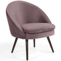 Poltrona Decorativa Fixa Pés Palito Rafa C06 Veludo Rosê C-305 - Lyam Decor Poltrona Decorativa Fixa Pés Palito Rafa C06 Veludo Rosê C-305 - Lyam Decor