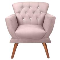 Poltrona Decorativa Florença Sala Recepção Suede Rosa Poltrona Decorativa Florença Sala Recepção Suede Rosa
