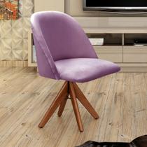 Poltrona Decorativa Gaia Giratória Madeira para Sala, Quarto, Recepção Roxo Poltrona Decorativa Gaia Giratória Madeira para Sala, Quarto, Recepção Roxo
