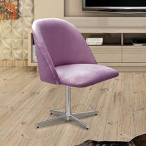 Poltrona Decorativa Gaia Giratória Metal para Sala, Quarto, Recepção Roxo Poltrona Decorativa Gaia Giratória Metal para Sala, Quarto, Recepção Roxo