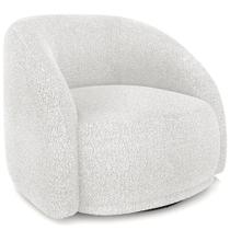Poltrona Decorativa Giratória Angelina M03 Bouclê Branco - Lyam Decor Poltrona Decorativa Giratória Angelina M03 Bouclê Branco - Lyam Decor