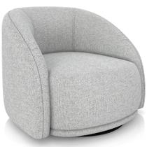 Poltrona Decorativa Giratória Angelina M03 Linho Cinza Claro - Lyam Decor Poltrona Decorativa Giratória Angelina M03 Linho Cinza Claro - Lyam Decor