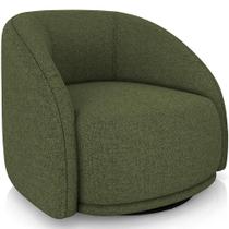 Poltrona Decorativa Giratória Angelina M03 Linho Verde - Lyam Decor Poltrona Decorativa Giratória Angelina M03 Linho Verde - Lyam Decor