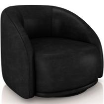 Poltrona Decorativa Giratória Angelina M03 material sintético Preto - Lyam Decor Poltrona Decorativa Giratória Angelina M03 material sintético Preto - Lyam Decor