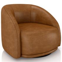 Poltrona Decorativa Giratória Angelina M03 material sintético Whisky - Lyam Decor Poltrona Decorativa Giratória Angelina M03 material sintético Whisky - Lyam Decor