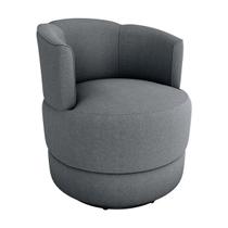 Poltrona Decorativa Giratória Base De Ferro Marselha Boucle Mostarda Matrix