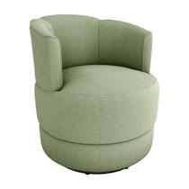 Poltrona Decorativa Giratória Base De Ferro Marselha Boucle Mostarda Matrix