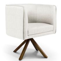 Poltrona Decorativa Giratória Base Giromad Betina Linho Creme A-48 - Lyam Decor Poltrona Decorativa Giratória Base Giromad Betina Linho Creme A-48 - Lyam Decor