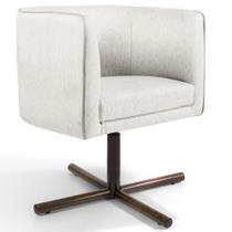 Poltrona Decorativa Giratória Base X Betina D02 Linho Bege C-443 - Lyam Decor Poltrona Decorativa Giratória Base X Betina D02 Linho Bege C-443 - Lyam Decor